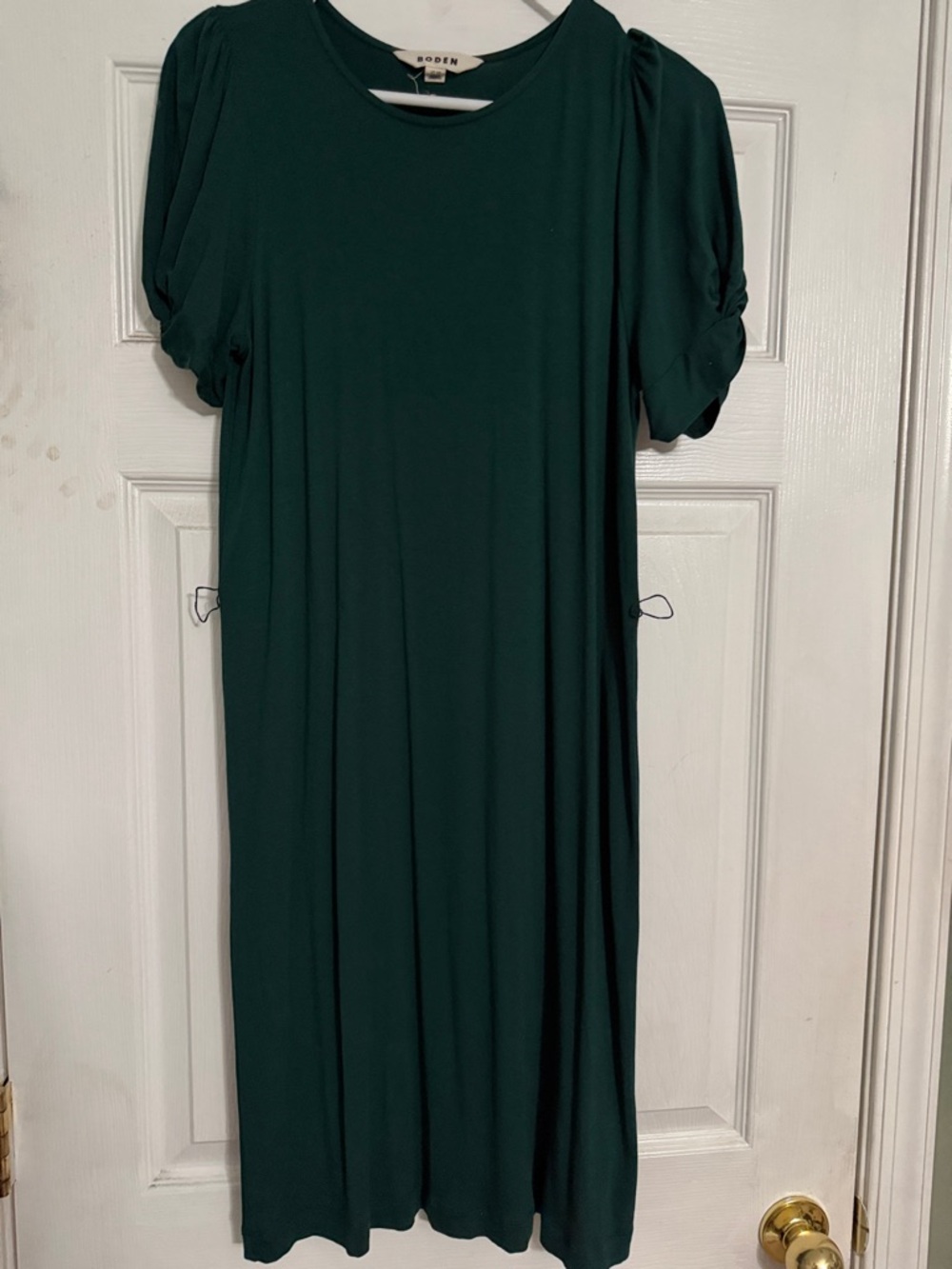 Boden Emerald Green Puff-Sleeve Mini Dress